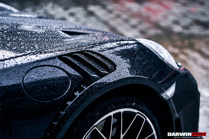 2013-2019 Porsche 911 991 Turbo/S GT2RS Style Partial Carbon Fiber Front Bumper and Fender - DarwinPRO Aerodynamics