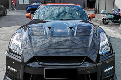 2008-2022 Nissan GTR R35 CBA&DBA&EBA TS Style Hood - Carbonado