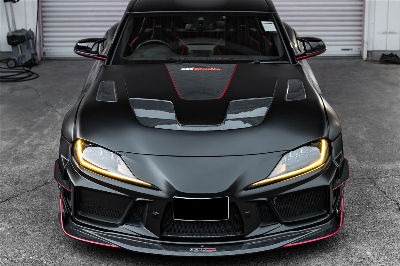 2019-UP Toyota GR Supra (J29 & DB) A90 A91 BKSSII Style Carbon Fiber Hood - DarwinPRO Aerodynamics