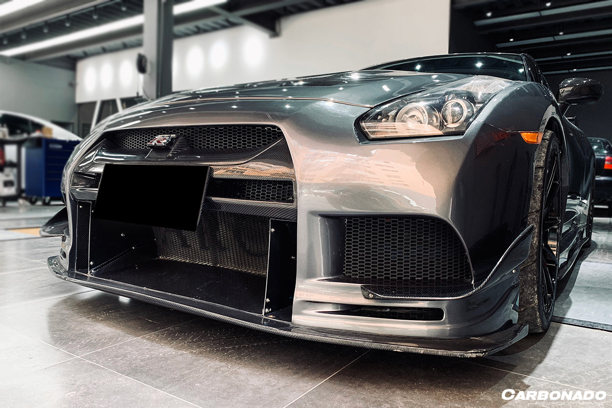 2008-2022 Nissan GTR R35 CBA/DBA TPR Style Partial Carbon Fiber Front Bumper - DarwinPRO Aerodynamics
