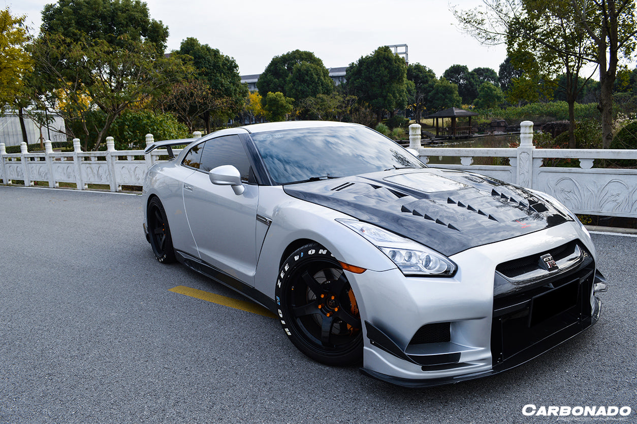 2008-2022 Nissan GTR R35 CBA/DBA TPR Style Partial Carbon Fiber Front Bumper - DarwinPRO Aerodynamics