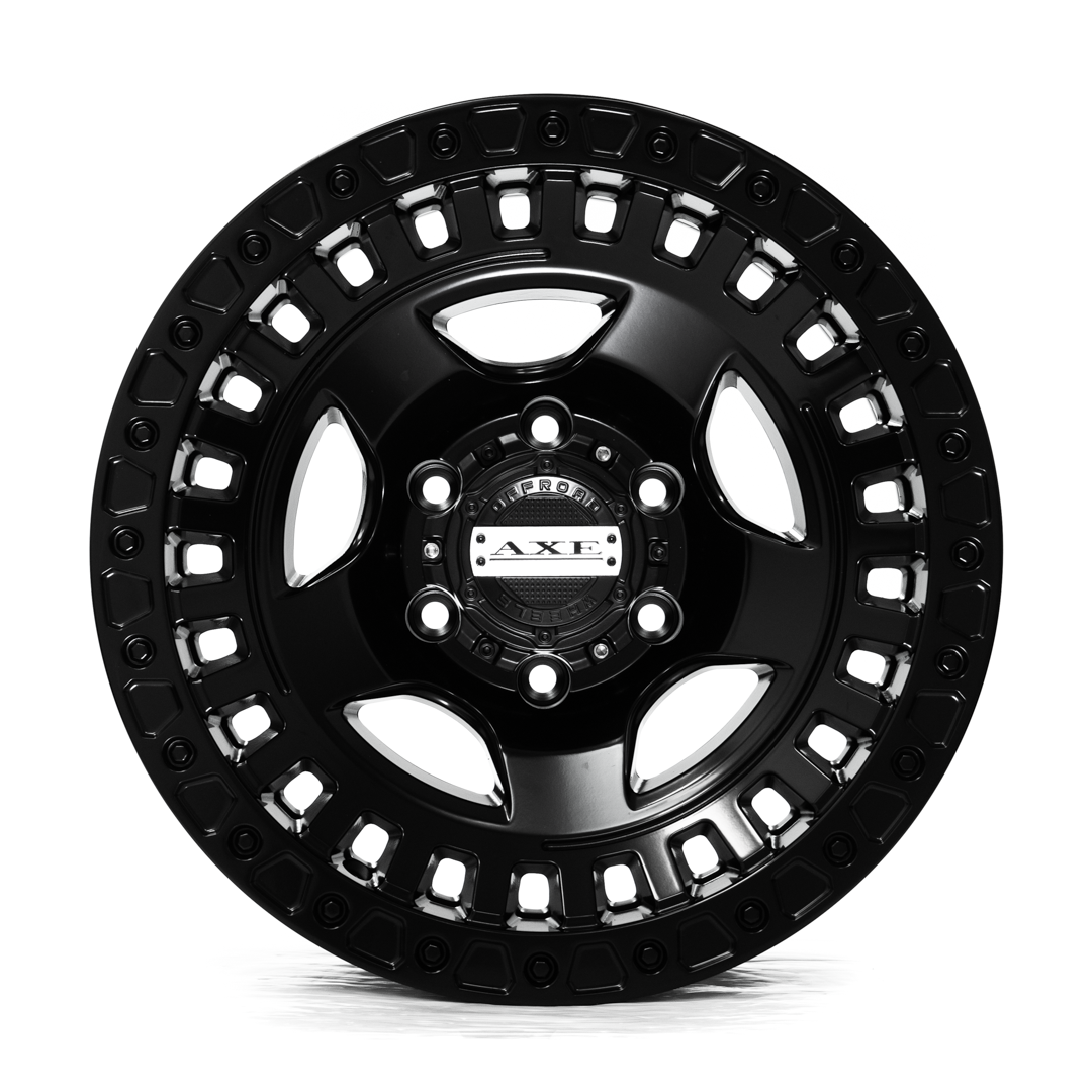 AXE WHEELS TROJAN SATIN BLACK 17x8.5 ET-15 6x139 (Square Set of 4)