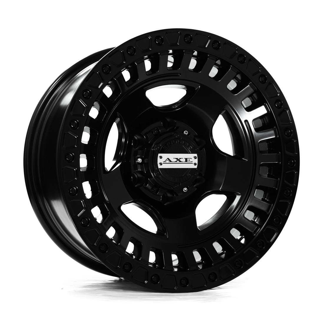 AXE WHEELS TROJAN SATIN BLACK 17x8.5 ET-15 6x139 (Square Set of 4)