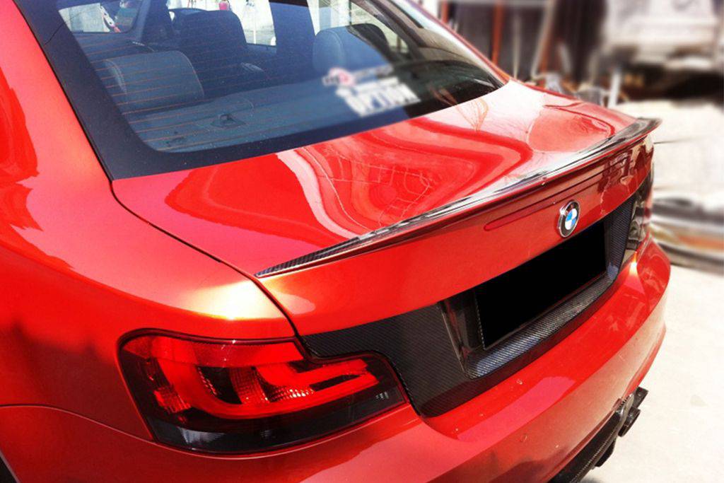 2008-2013 BMW E82 1 Series & 1M RZ Style Carbon Fiber Trunk Spoiler - Carbonado