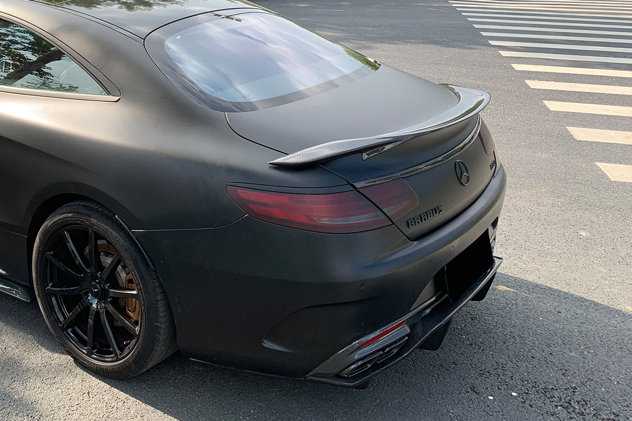 2014-2021 Mercedes Benz S Class C217 Coupe RT Style Carbon Fiber Trunk Spoiler - Carbonado