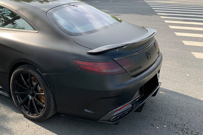 2014-2021 Mercedes Benz S Class C217 Coupe RT Style Carbon Fiber Trunk Spoiler - Carbonado