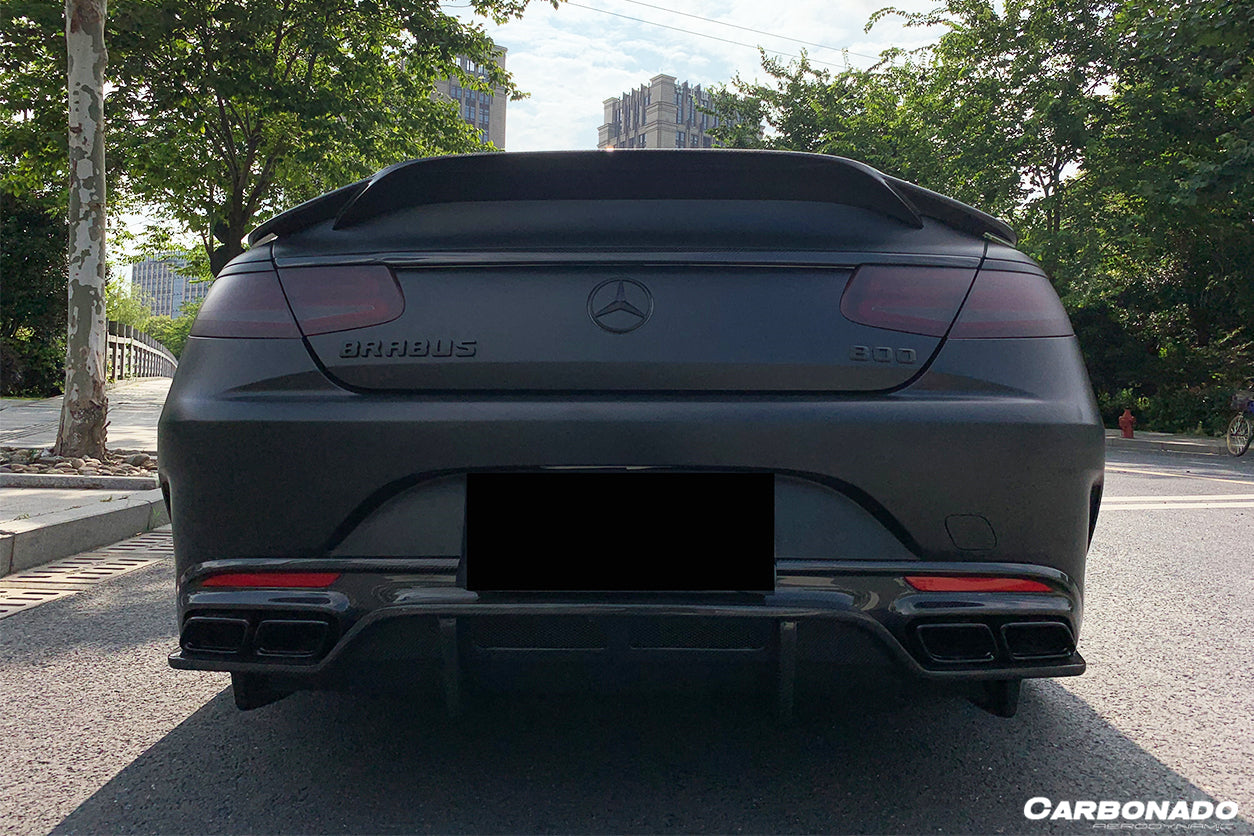 2014-2021 Mercedes Benz S Class C217 Coupe RT Style Carbon Fiber Trunk Spoiler - Carbonado