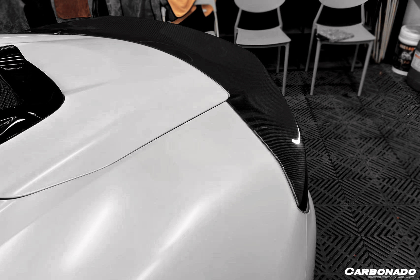2020-UP Maserati MC20 SVD Style Dry Carbon Fiber Rear Decklid Spoiler - Carbonado