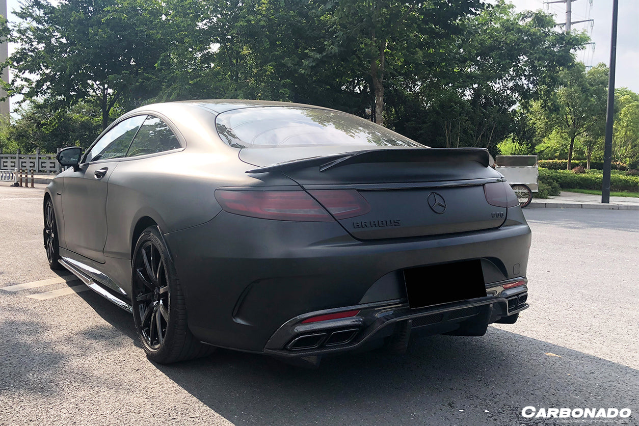 2014-2021 Mercedes Benz S Class C217 Coupe RT Style Carbon Fiber Trunk Spoiler - Carbonado