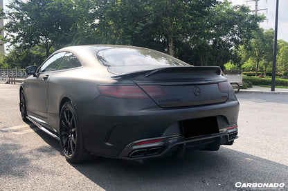 2014-2021 Mercedes Benz S Class C217 Coupe RT Style Carbon Fiber Trunk Spoiler - Carbonado