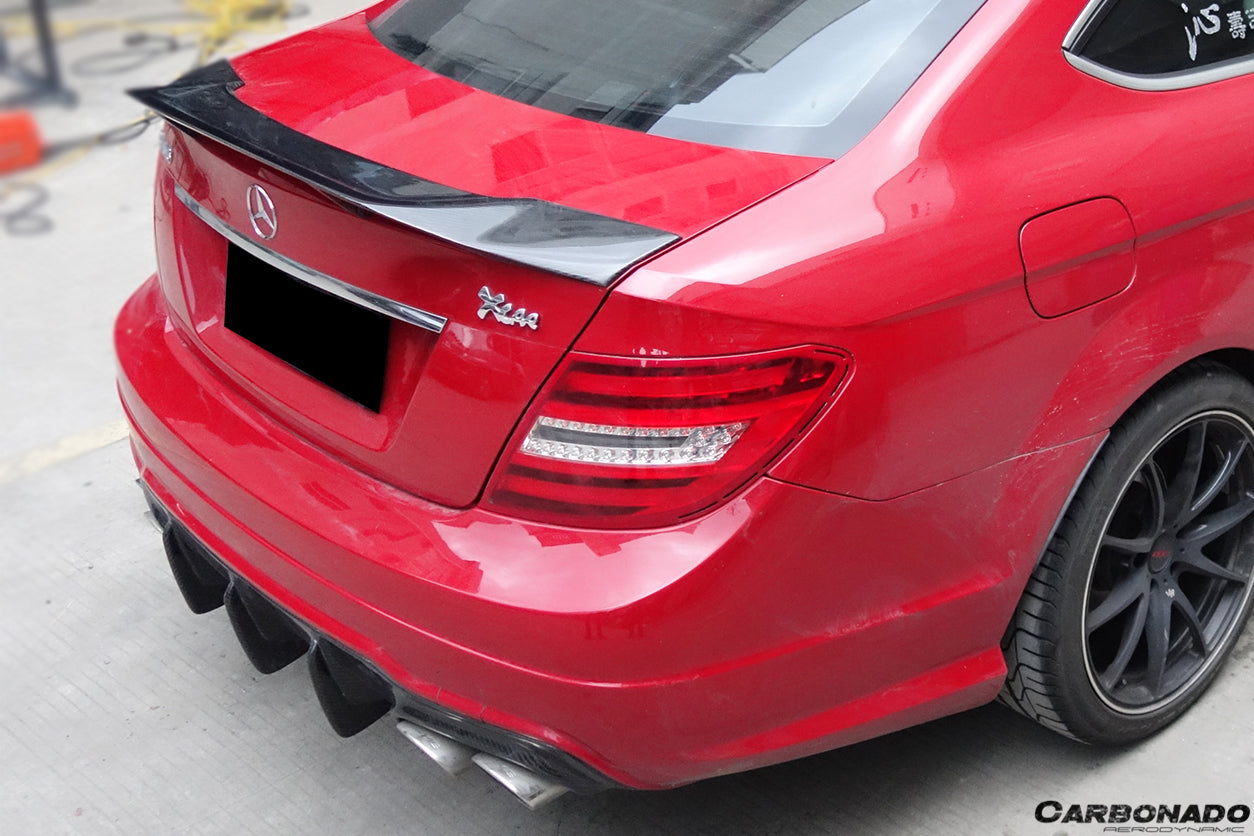 Mercedes Benz W204 C Class/ C63 AMG Coupe RT Style Carbon Fiber Trunk Spoiler - Carbonado