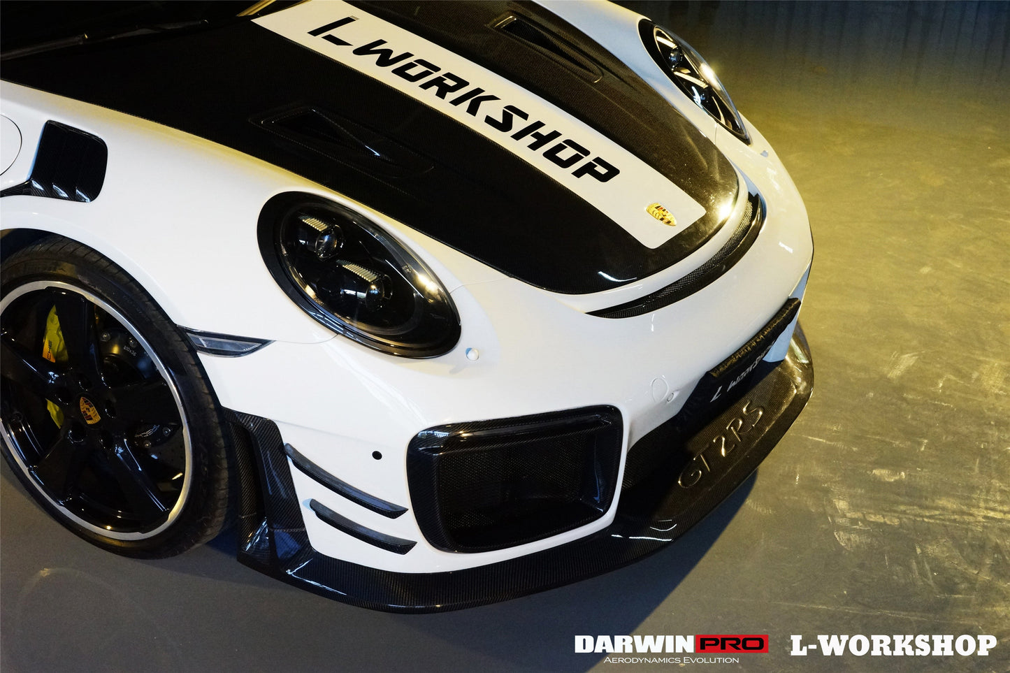 2013-2019 Porsche 911 991 Turbo/S GT2RS Style Partial Carbon Fiber Front Bumper and Fender - DarwinPRO Aerodynamics