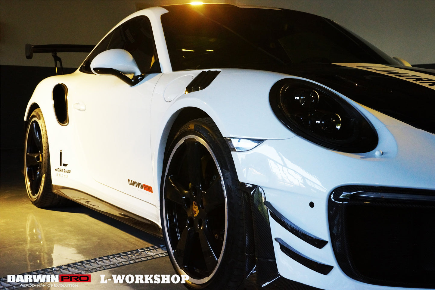 2013-2019 Porsche 911 991 Turbo/S GT2RS Style Partial Carbon Fiber Front Bumper and Fender - DarwinPRO Aerodynamics