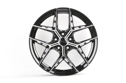 E032 Black Machined Face 18x8.5 ET35 5x112 - Square Set (4 Wheels)