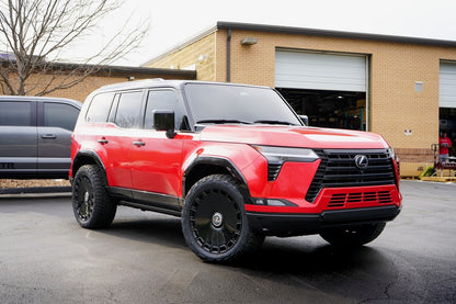 Installation example: Lexus GX-22″-Dicotto-Gloss Black. Wheel size and vehicle setup may differ from this set.