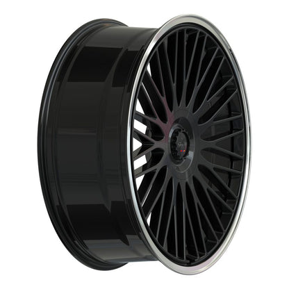 Gianelle ARIA GLOSS BLACK WITH POLISHED LIP wheel