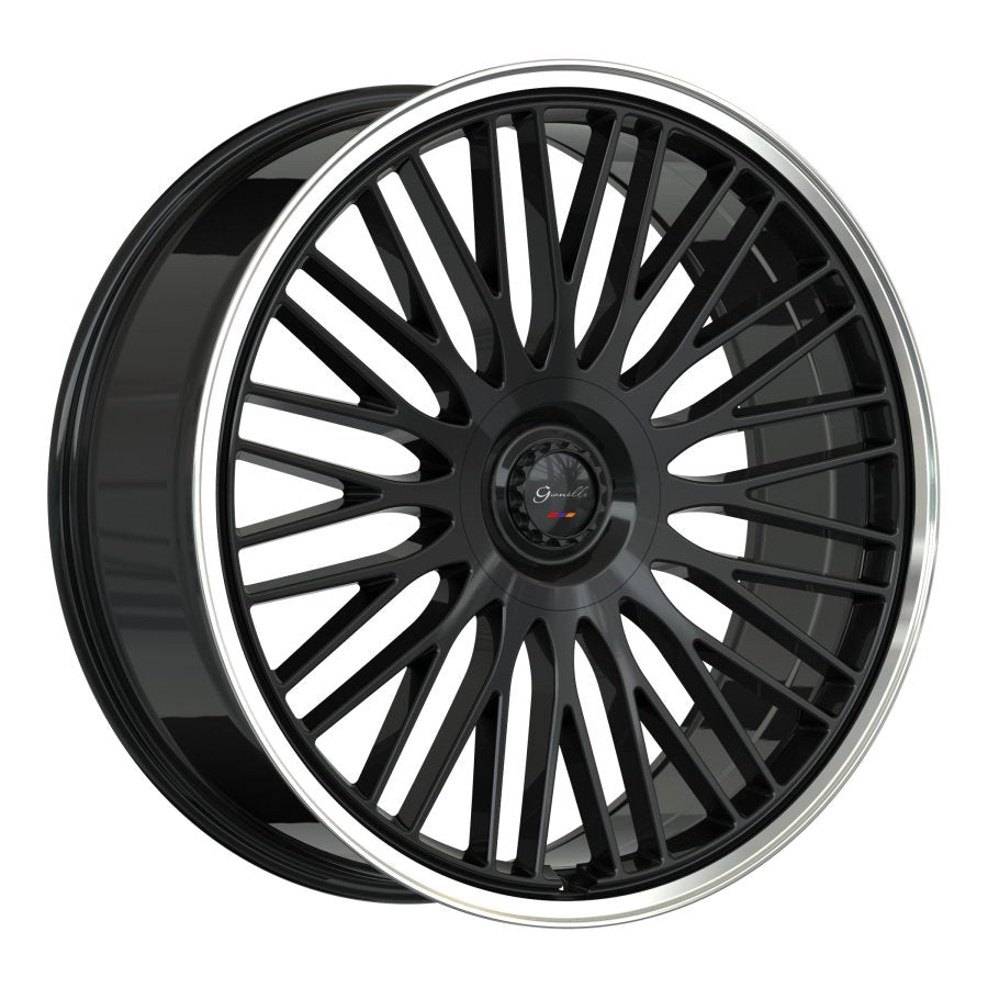 Gianelle ARIA GLOSS BLACK WITH POLISHED LIP wheel