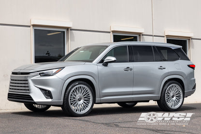 Lexus – TX350 – 24″ – Aria – Silver w/ Machined Face & Polished Lip – Gianelle ARIA wheels on vehicle
