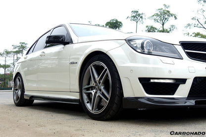 2008-2014 Mercedes Benz W204 C63 AMG Sedan VS Style Carbon Fiber Side Skirts - Carbonado Aero