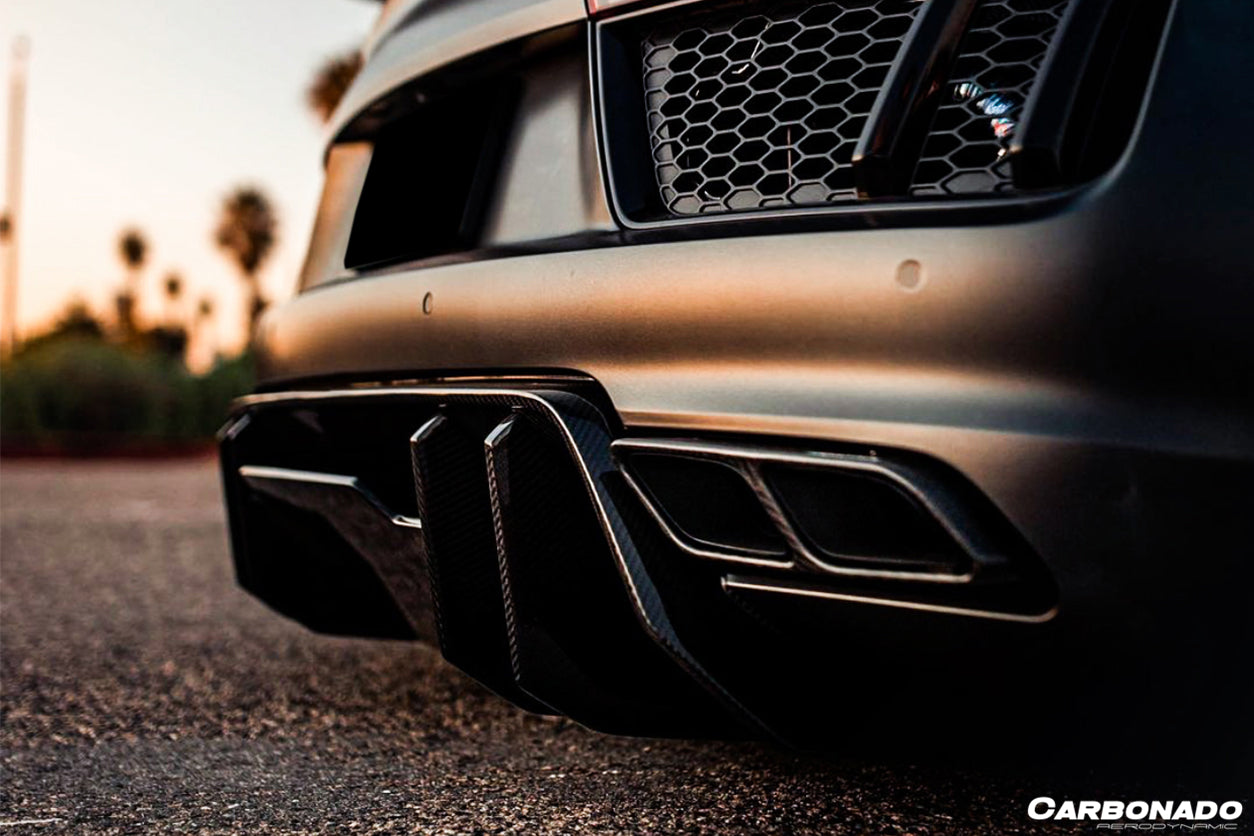 2016-2019 Audi R8 Coupe/Spyder VRS Style Carbon Fiber Rear Diffuser - Carbonado