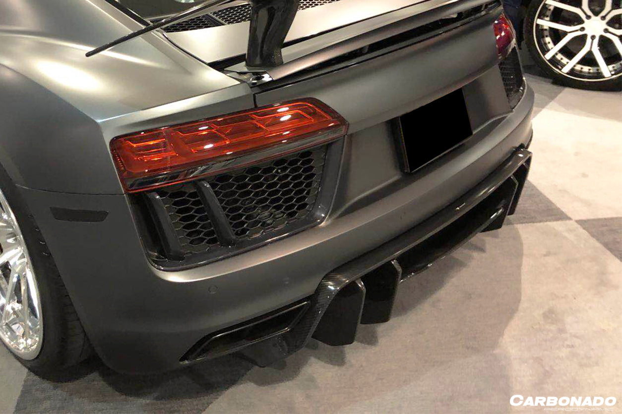 2016-2019 Audi R8 Coupe/Spyder VRS Style Carbon Fiber Rear Diffuser - Carbonado