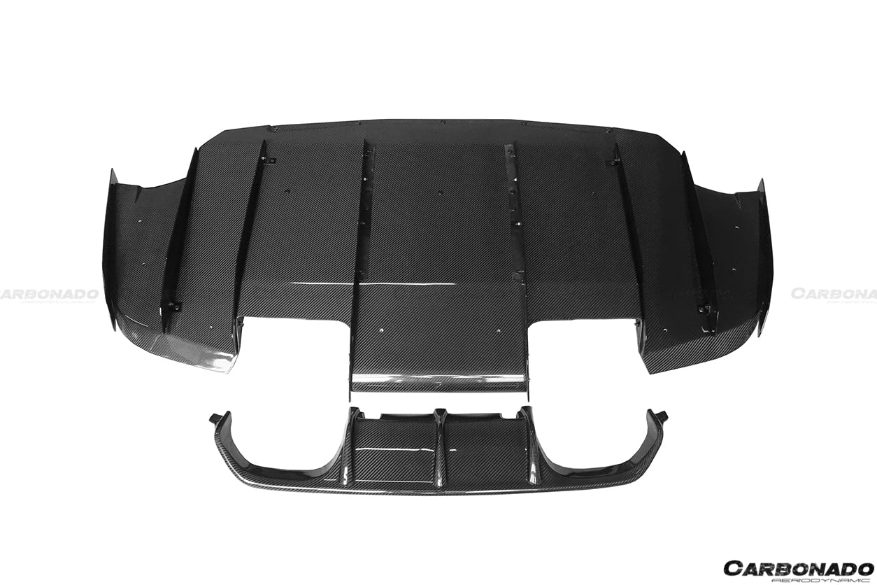 2014-2020 BMW M3 F80 M4 F82 VA Style Carbon Fiber Rear Diffuser w/ Lip - Carbonado Aero