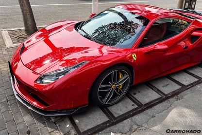 2015-2020 Ferrari 488 GTB Spider RS Style Carbon Fiber Front Lip - Carbonado