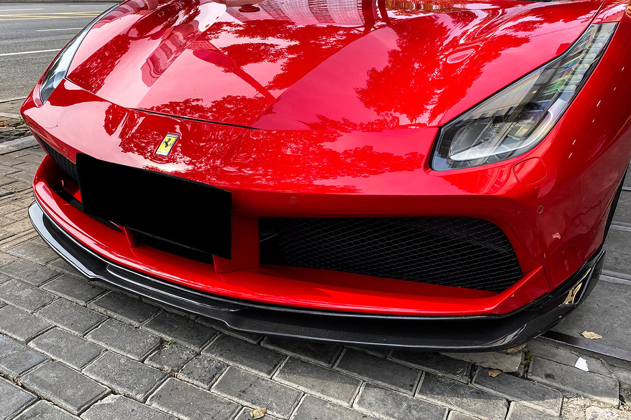 2015-2020 Ferrari 488 GTB RS Style Carbon Fiber Front Lip - Carbonado