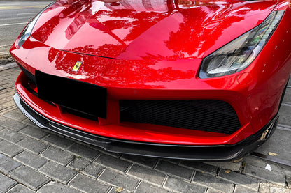 2015-2020 Ferrari 488 GTB RS Style Carbon Fiber Front Lip - Carbonado