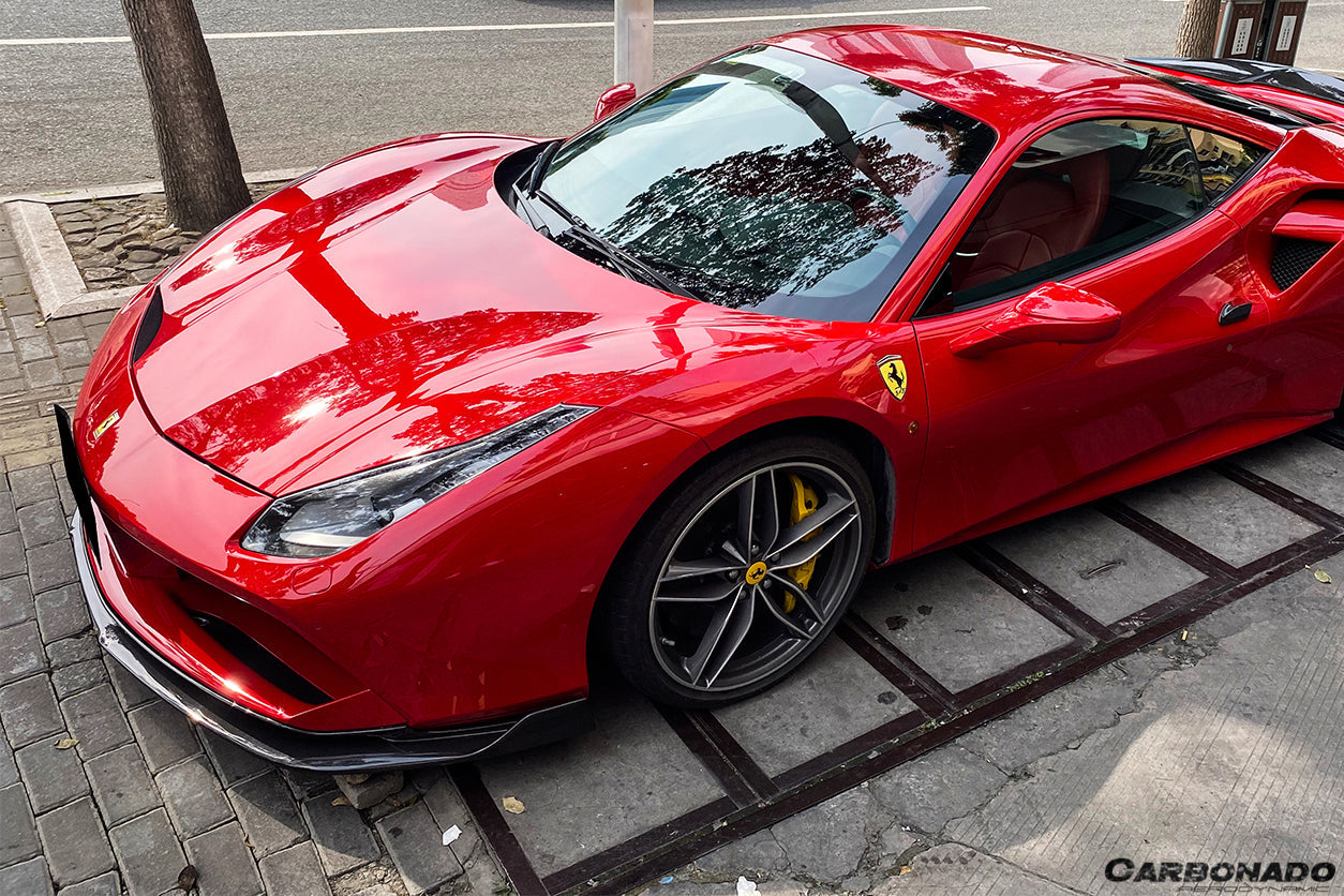 2015-2020 Ferrari 488 GTB RS Style Carbon Fiber Front Lip - Carbonado