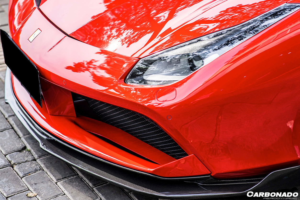 2015-2020 Ferrari 488 GTB RS Style Carbon Fiber Front Lip - Carbonado