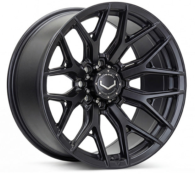 Vossen HF6-4 Satin Black wheel — complete wheel view