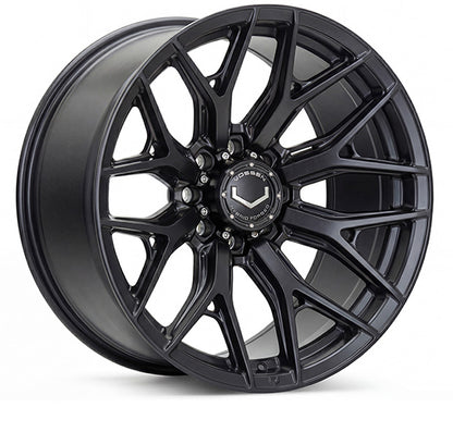 Vossen HF6-4 Satin Black wheel — complete wheel view