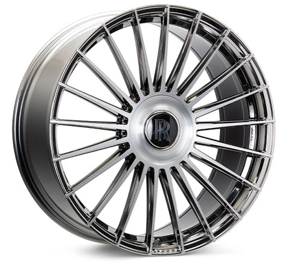 Vossen HF8 EMC Polished / Brushed wheel — complete wheel view