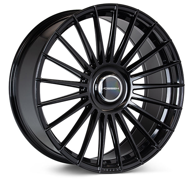 Vossen HF8 Gloss Black wheel — complete wheel view