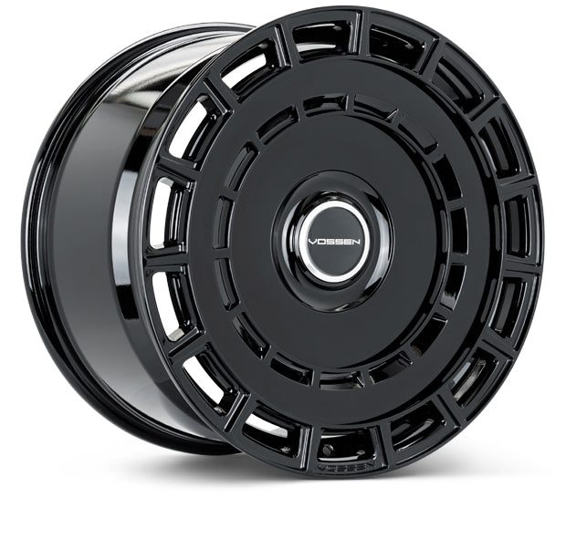 Vossen HF9 Gloss Black — complete wheel view