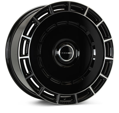 Vossen HF9 Gloss Black Polished — complete wheel view