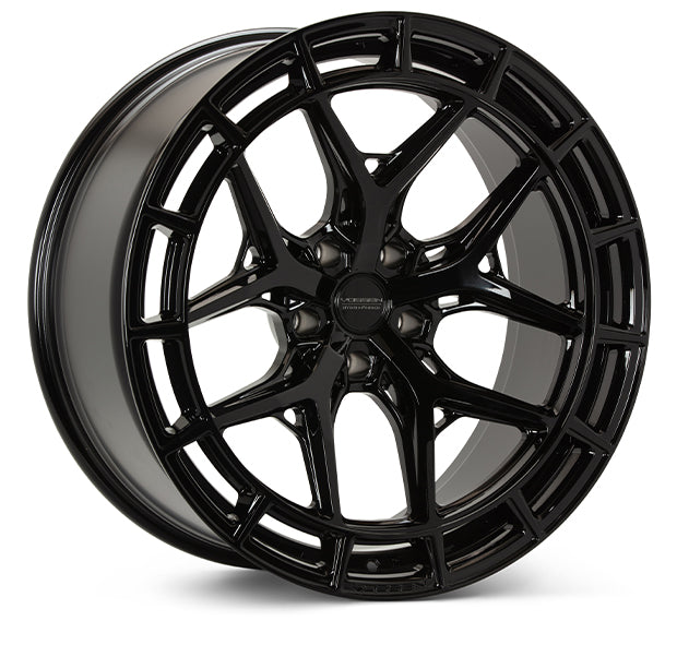 Vossen HFX1 Gloss Black wheel — complete wheel view
