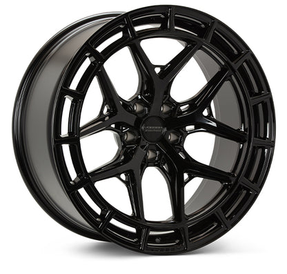 Vossen HFX1 Gloss Black wheel — complete wheel view