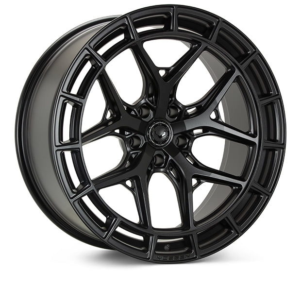 Vossen HFX1 Satin Black wheel — complete wheel view