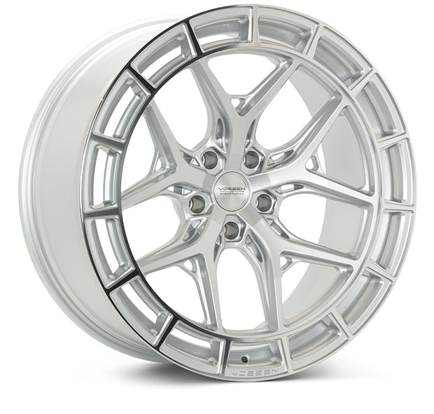 Vossen HFX1 Silver Polished wheel — complete wheel view