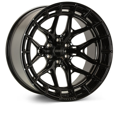 Vossen HFX1 Gloss Black wheel — complete wheel view