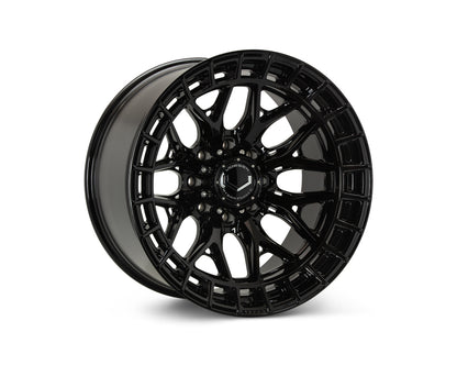 Vossen HFX1 Gloss Black wheel — complete wheel view