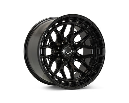 Vossen HFX1 Satin Black wheel — complete wheel view