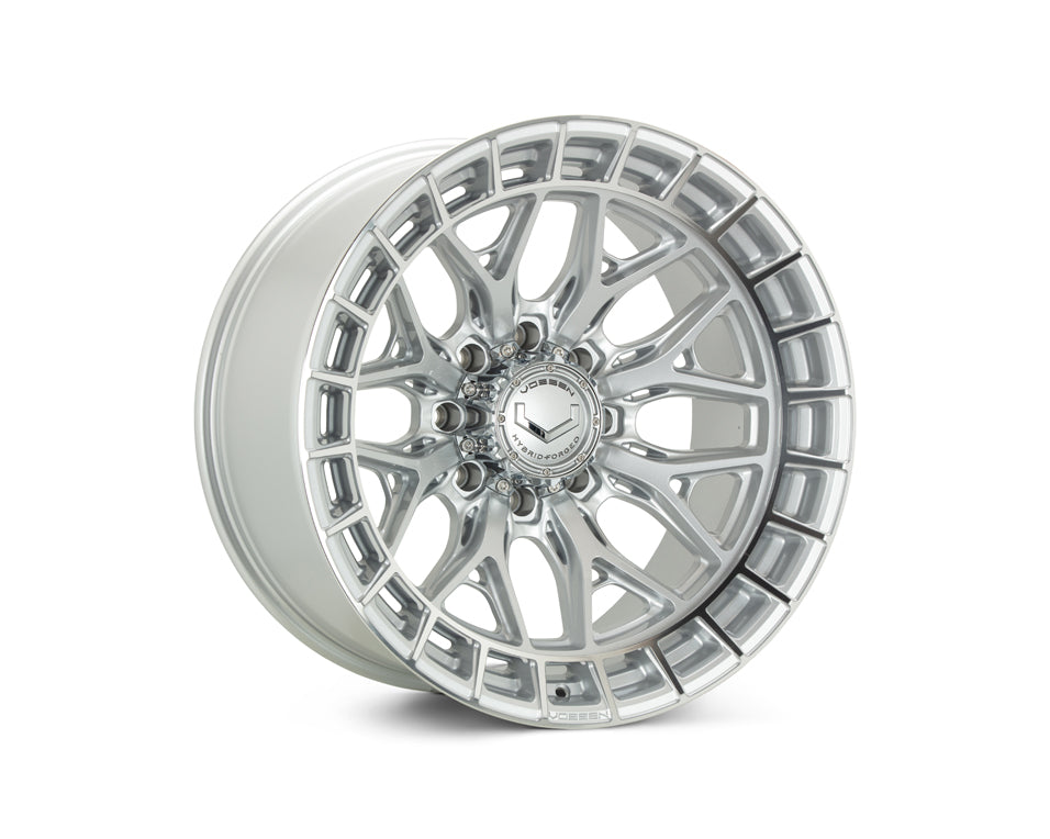 Vossen HFX1 Silver Polished wheel — complete wheel view