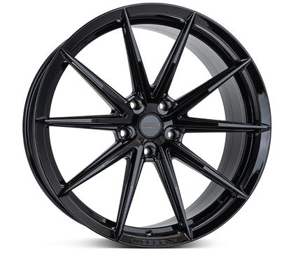 Vossen HFX2 Gloss Black wheel — complete wheel view