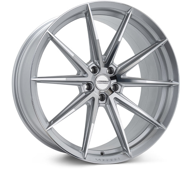 Vossen HFX2 Silver Polished wheel — complete wheel view