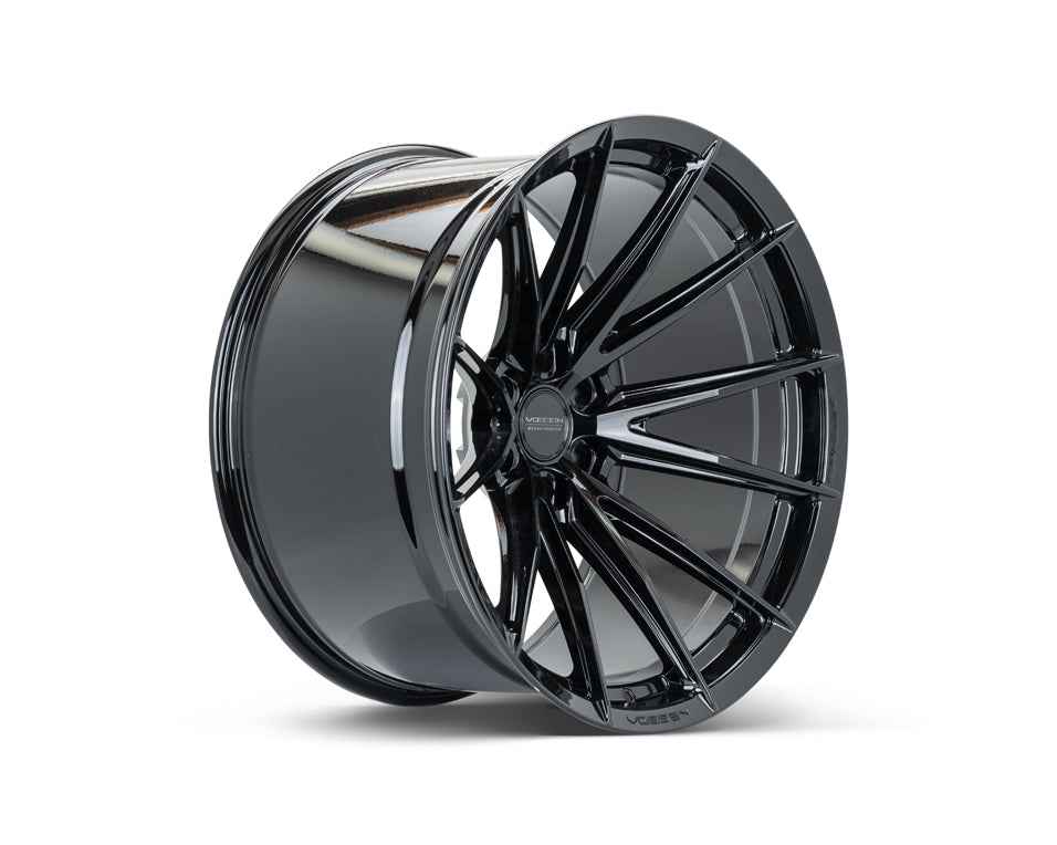 Vossen HFX2 Gloss Black wheel — complete wheel view