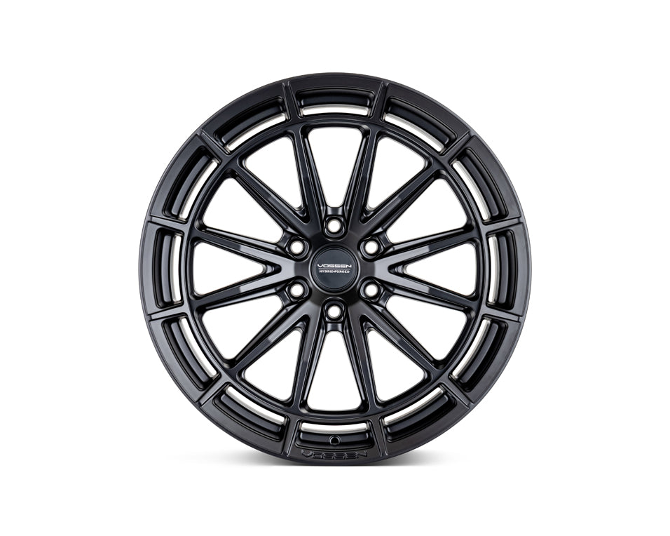 Vossen HFX5 Satin Black wheel — complete wheel view