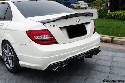 2012-2014 Mercedes Benz W204 C63 AMG Sedan VS Style Carbon Fiber Rear Lip - Carbonado